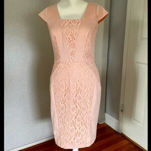 Pale Pink Lace A-Line Dress